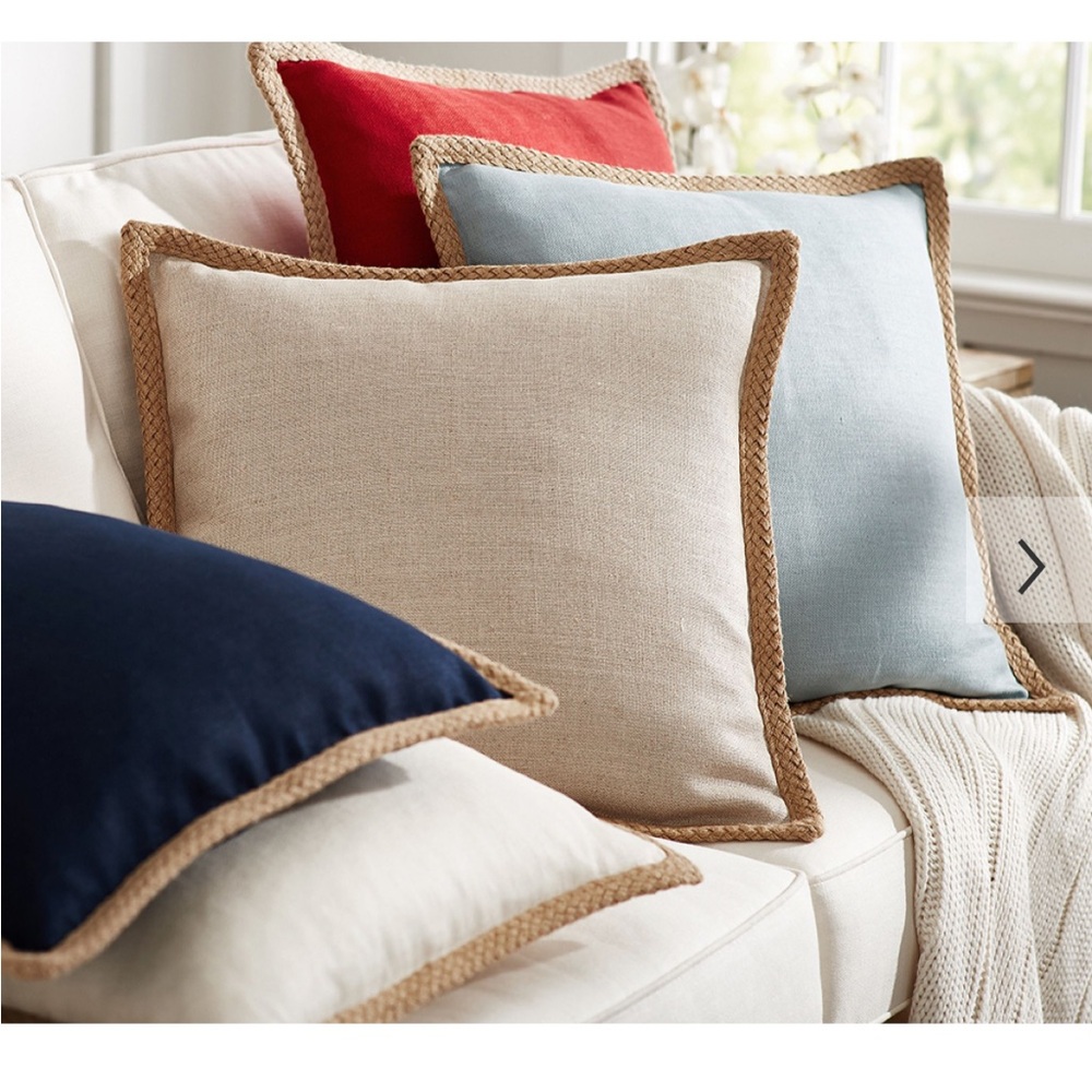 Pottery barn linen jute pillow cover
